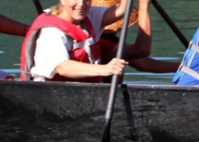 Princess Sophie in the canoe named Princess
