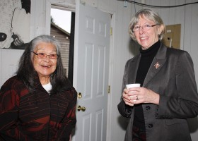 Flossie Atleo visits with Judith Guichon, Lieutenant Governor of BC