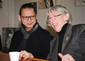 Chief Council Greg Louie shares a laugh with Judith Guichon, Lieutenant Governor of BC
