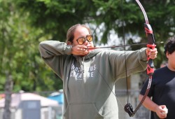 Archery was also held in the filed behind the gym.