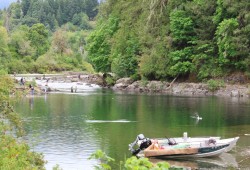 Tseshaht members hook and line fish the Paper Mill Dam spot on July 2, a day before a weeklong closure came into effect. (Nora O’Malley photo)