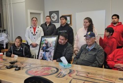 The Hesquiaht First Nation held a press conference at the NTC on Oct. 17, demanding that the first-degree murder charge in 'He-man' Charleson's death remain.