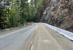 After a summer of delays and closures due to the Cameron Bluffs wildfire, Highway 4 reopened to two-way traffic at Cameron Lake on Aug. 31. (Ministry of Transportation and Infrastructure photo)