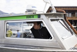 Daniel John backs off the Atleo Air dock in the Tofino harbour with the supplies from the Victoria based non-profit organization, Power To Be, on Monday, June 8.