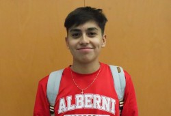 Brooklyn Doiron, of Ahousaht and Tseshaht, is a Grade 11 student at Alberni District Secondary School. He plays point guard and shooting guard for the senior boys’ basketball team. (Alexandra Mehl photo)