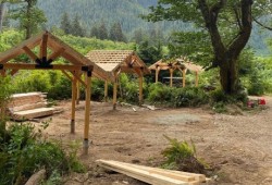 New structures are being built at Caycuse Recreation Site at Nitinaht Lake to better accommodate campers. (DEDC photo)