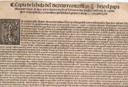 Starting in the mid-15th century, the Doctrine of Discovery was given in a series of papal bulls. Pictured is Pope Alexander VI’s Demarcation Bull, dated May 4, 1493. (Gilder Lehrman Collection photo) 
