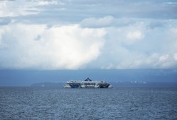 A BC Ferry travels from Vancouver, on Friday, June 12. 