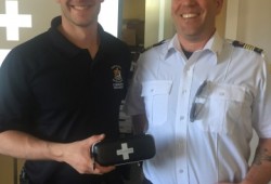 Tofino Fire Chief Brent Baker and Tofino Community Paramedic Scott Belinski at an April 26th naloxone training session at the Tofino Firehall. Baker said another training session is being contemplated for the end of May or early June.