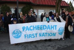 Members of the Pacheedaht First Nation were amnong several Nuu-chah-nulth-aht who took part in the walk.
