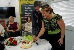Naomi and Ed Nicholson celebrate Secluded Wellness Centre's eight years in business. 