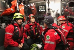 Members of the Tofino Search and Rescue are transported to Meares Island. (Tim Webb, West Coast Search and Rescue Society photo)
