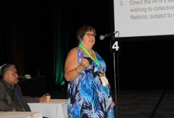 NTC President Judith Sayers also stood up to speak at the annual general meeting.