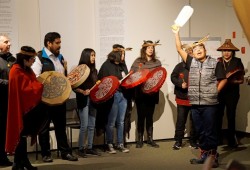 SD70 Indigenous education workers and students perform the Celebration Song, gifted to SD70 by Aaron Watts
