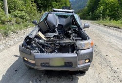 A picture of a crashed Vehicle in Bamfield Accident