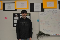 Jacob Offerein, grade ten English student and author of the poem, Isolation. Offerein worked in partnership with another student who wrote a poem called Community.