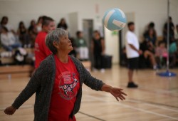After basketball was finished participants held volleyball matches.