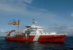 In July the expedition crew boarded the Canadian Coast Guard vessel JP Tully. (Canadian Coast Guard photo)