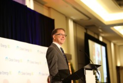 Minister of Energy and Climate Solutions Adrian Dix speaks at the First Nations Energy Summit in Vancouver on Dec. 2. (Eric Plummer photo)