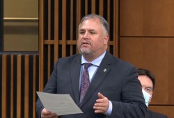 Four Members of Parliament abstained from voting on the budget to avoid an election, including Courtenay-Alberni MP Gord Johns. (House of Commons video still)