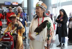 Martina Pierre and Frank Wallace are the BC Elders Gathering queen and king on behalf of the Lil'wat Nation.