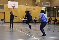Lani McClellan of NTC’s child and youth services brings out skipping ropes for Ditidaht members to enjoy.