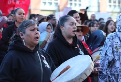In recent years Valentine's Day has brought marches to recognize the crisis of  Missing and Murdered Indigenous Women, Girls, and Two-Spirit people (MMIWG2S+), including hundreds who have filled the streets of Vancouver's Downtown Eastside. (Alexandra Mehl photo)