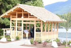  The Ucluelet Japanese Canadian History Pavilion is a new interpretive space located on Imperial Lane and Matterson Drive, overlooking the Ucluelet Harbour. (Nora O’Malley photo) 