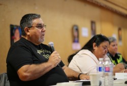 Les Doiron begins his first full term as NTC vice-president, after an election at the tribal council’s annual general meeting on Oct. 1. Doiron is pictured hosting a forum in Port Alberni addressing the opioid crisis on Oct. 30, 2023.