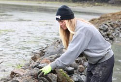 volunteers helped build a clam garden in Tla-o-qui-aht First Nations territory to support local food security.