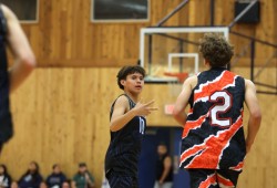 Ahousaht Islanders player Louie Thomas sank a string of three pointers during the final of the U17 boys division.