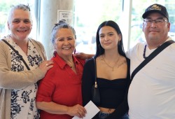 Marissa Tom-Charlie with her grandparents Deb Masso and Francesca Palazzolo and uncle Brendan Tom.