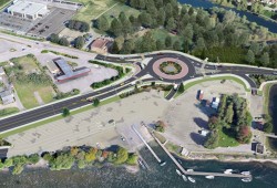 Set to be finished by the summer of 2026, the roundabout is designed to improve traffic flow and safety at the intersection. (Ministry of Transportation and Transit design)