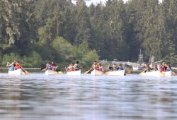 With two to three people per canoe, often with mixed experience levels, the vessels lined up at the start line race after race. 