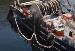 A commercial vessel operates on the Alberni Inlet. (Olam Films photo)