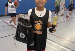 Taleah Touchie of the Itty Bitty Ballers received the Coastal Wave Basketball MVP award for U10 girls and co-ed. (Photo submitted by Anita Charleson-Touchie)