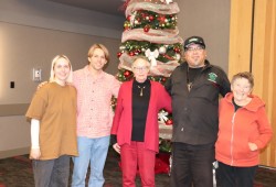 Eileen Floody, centre, spoke on behalf of the late Nancy Powis and for Clayoquot Sound at the Nov.13 Tribal Parks Gathering. She is flanked by Tribal Parks marketing manager Rachel Leighssa, Tribal Parks liaison Julian Hockin-Grant, Tla-o-qui-aht lands manager Saya Masso and Tribal Parks Ally Maureen Fraser.  (Nora O’Malley photo)