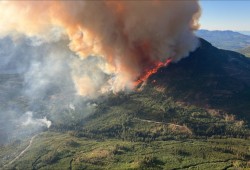 The Mount Underwood forest fire erupted Aug. 11, after days of temperatures in the Port Alberni area reached the mid 30s. The region hadn’t seen any rain for a month, with just 1.7 millimetres of precipitation in July. (BC Wildfire Service photo)