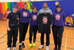 Members of the 2026 JANT co-host team, from left: Ambrose Haintz (alumni), Sara Hotomanie (Vancity Nation head coach), Julissa Azak (Vancity Nation coach), Dylan Kular (Vancouver Bandits president) and Nicole Cardinal (Vancity Nation manager).   (Submitted photo)