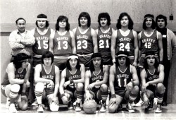Con Charleson wears jersey No.23 in the Ha-Shilth-Sa archives photo from the 70s. 