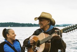 Inuk singer and songwriter Willie Thrasher with his partner Linda Saddleback. 