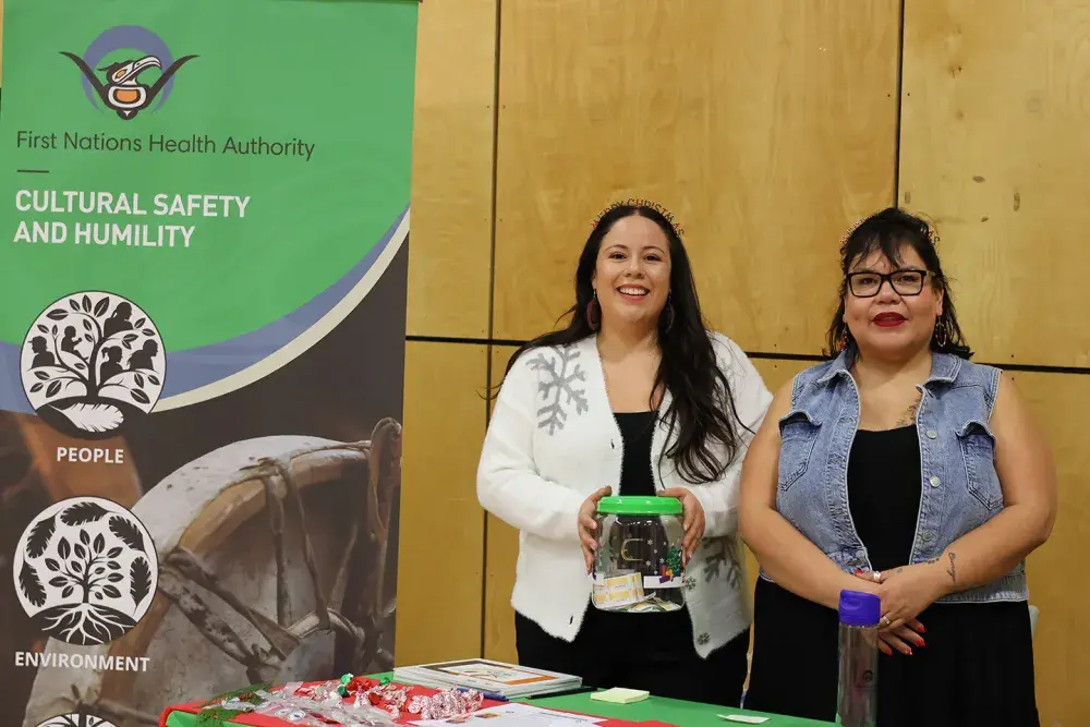FNHA senior advisor Krista Joseph (left) stands with Molly Lucas, engagement coordinator for the First Nations Health Authority.