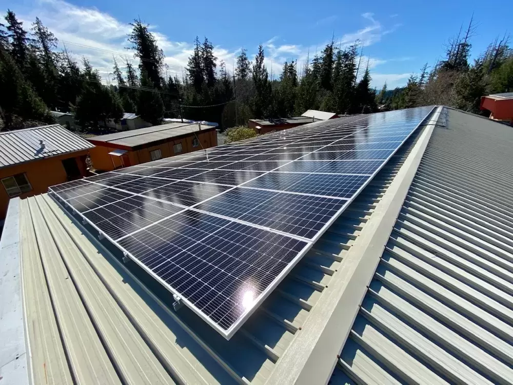 Solar panels have been installed on the the roof of Kyuquot's school to provide extra power to the site that serves as a community muster location during an evacuation.