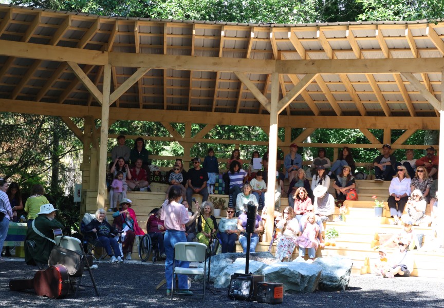 West Coasters fill the new Tin Wis Amphitheatre with joy during a poetry party on June 27, 2026. (Nora O’Malley photos) 