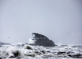 A storm rolls through Tofino, on Chesterman Beach, on Nov. 17, 2020.